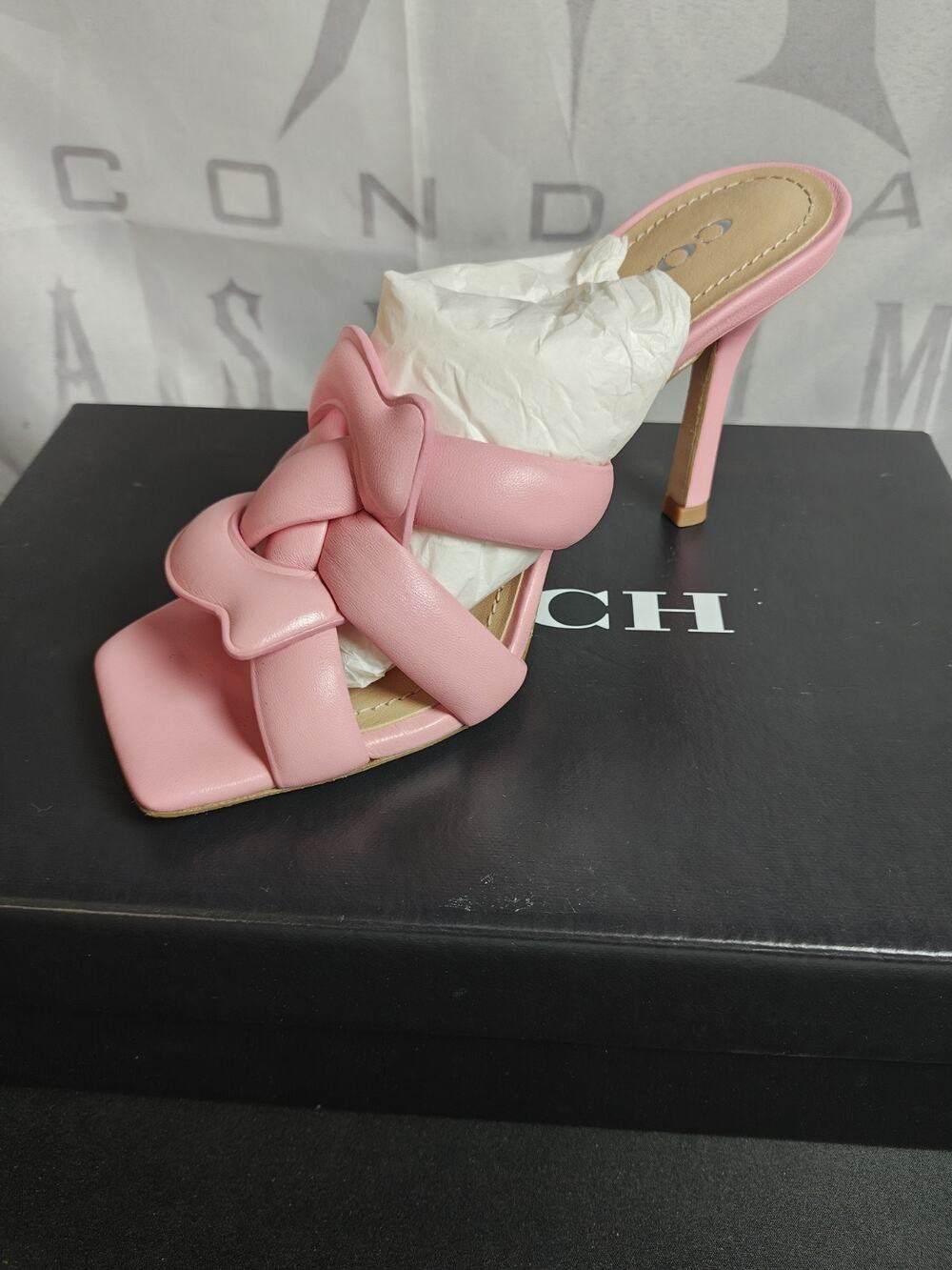 COACH $195 Women's 6 Kellie Soft Signature Dress Sandals Heel Flower Pink NWB